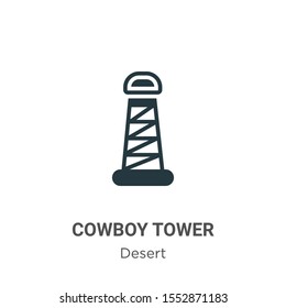 Cowboy tower vector icon on white background. Flat vector cowboy tower icon symbol sign from modern desert collection for mobile concept and web apps design.