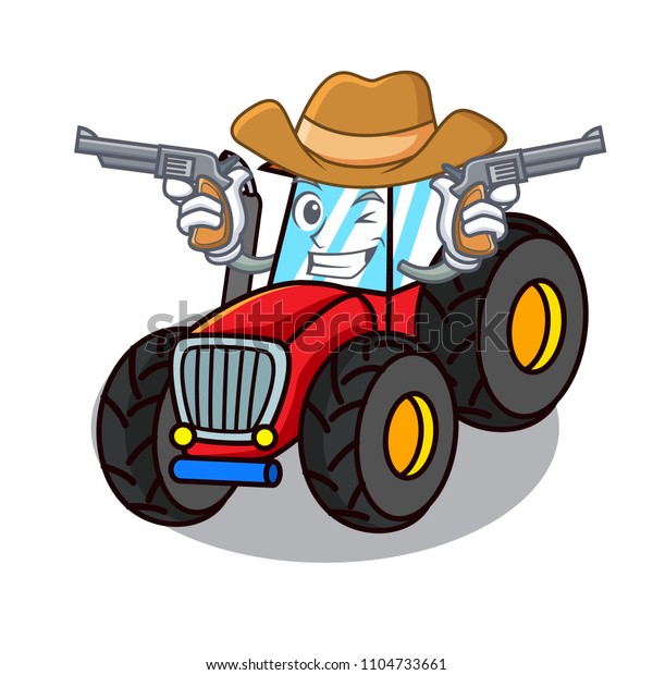 Cowboy tractor character\
cartoon style