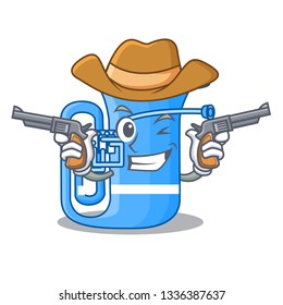 Cowboy tuba in the mascot music room