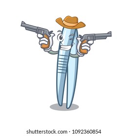 Cowboy tweezers character cartoon style