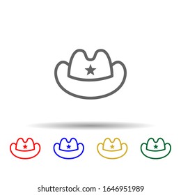 Cowboy, usa multi color style icon. Simple thin line, outline vector of 4th of july icons for ui and ux, website or mobile application