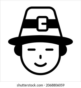 cowboy vector black filled outline icon. Modern thin line symbols. Collection of traditional elements.