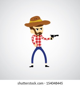 Cowboy vector cartoon for use