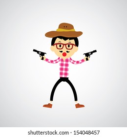 Cowboy vector cartoon for use