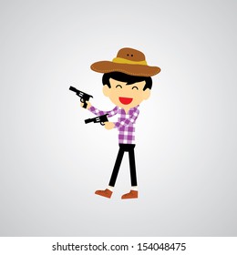 Cowboy vector cartoon for use