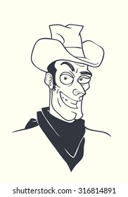 cowboy. vector comics illustration