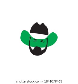 cowboy vector design ilustration icon logo templat