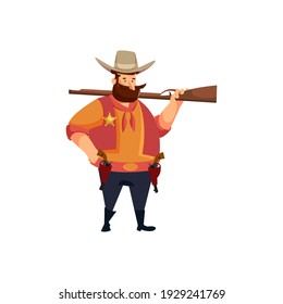 Cowboy. Vector Flat Cartoon Illustration