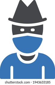 cowboy vector glyph colour icon