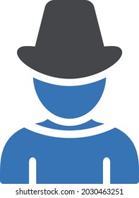cowboy vector glyph colour icon
