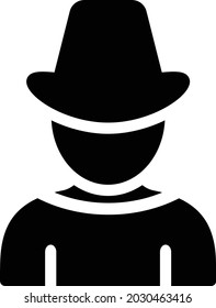 cowboy vector glyph flat icon