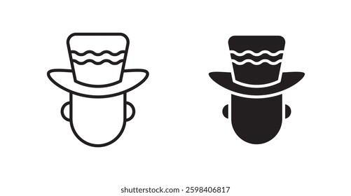 Cowboy vector icon set in black color.