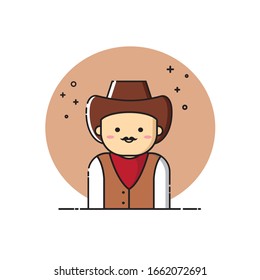 
Cowboy vector illustration. Flat vector design. Suitable for icons, logos, symbols, web pages, etc.