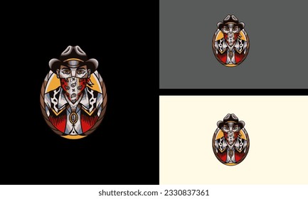 cowboy vector illustration mascot design