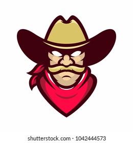 Cowboy vector logo icon illustration
