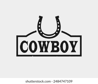 cowboy vector logo. white background