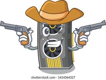 Cowboy video graphics card mascot.