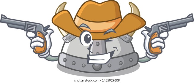 Cowboy viking helmet isolated with the character