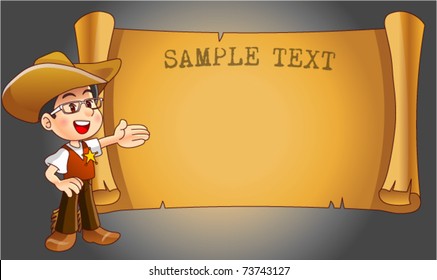 cowboy with vintage background