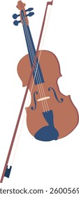 Cowboy violin musical instrument vector illustration