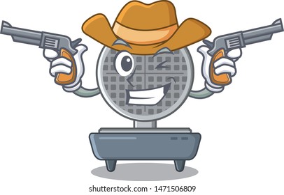 Cowboy waffle iron in the character shape