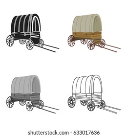 Cowboy wagon icon cartoon. Singe western icon from the wild west cartoon.