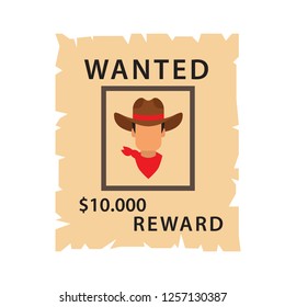 Cowboy Wanted Poster Vector Element