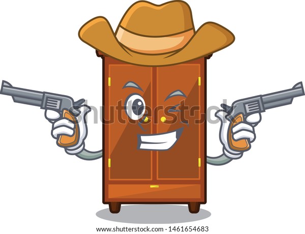 Cowboy Wardrobe Mascot Bedroom Stock Vector Royalty Free 1461654683