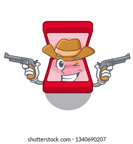Cowboy wedding ring box in cartoon shape