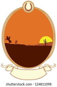 Cowboy Western Background Rope Frame Text Stock Vector (Royalty Free ...