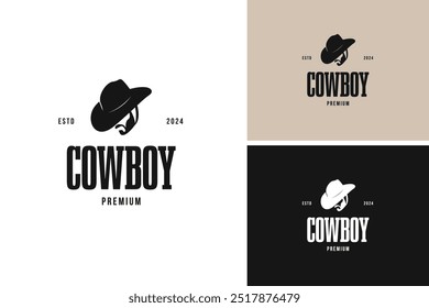 Cowboy pessoas ocidentais logotipo modelo vetor ilustração