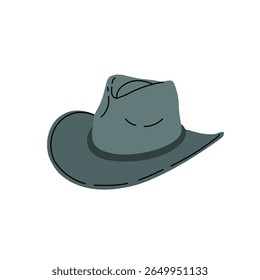 Chapéu de rancho do Oeste. Estilo moderno plano. Ilustração vetorial isolada sobre fundo branco.
