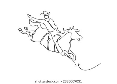 cowboy western show horse animal jump lifestyle line art