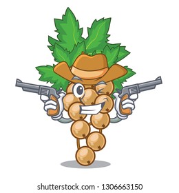 Cowboy white currant isolated with the cartoons