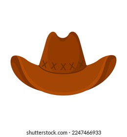 Cowboy wide brimmed hat or Texas element vector illustration. Cartoon drawing isolated on white background. USA, Wild west or western concept