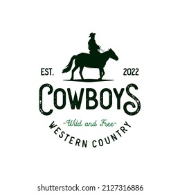 Cowboy wild west rodeo vintage logo