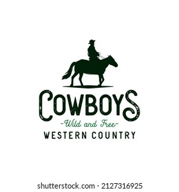 Cowboy wild west rodeo vintage logo