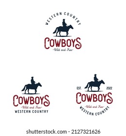 Cowboy wild west rodeo vintage logo