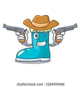 Cowboy winter boot shoe in shape cartoon
