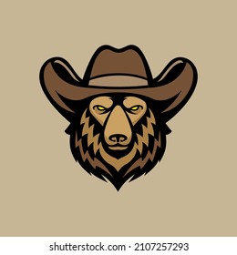 Logo de la cabeza de lobo de Cowboy, adecuado para la marca, identidad de logotipo y necesidades gráficas.