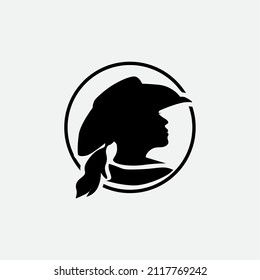  cowboy woman silhouette vector image