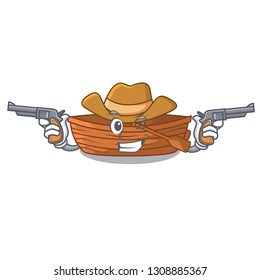 Cowboy wooden boat in the cartoon shape
