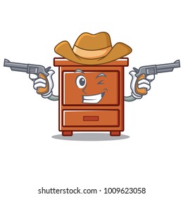 Cowboy wooden drawer character cartoon