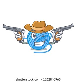 Cowboy wool ball in a shape cartoon