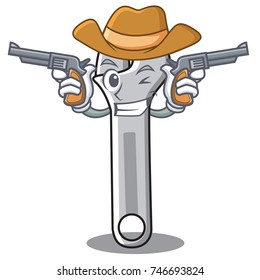 Cowboy wrench character cartoon style