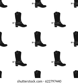 Cowboy's boots icon in black style isolated on white background. USA country pattern stock vector illustration.