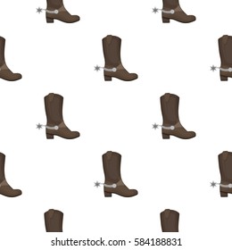 Cowboy's boots icon in cartoon style isolated on white background. USA country pattern stock vector illustration.