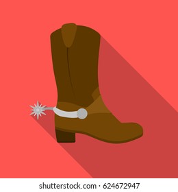 Cowboy's boots icon in flate style. USA country symbol stock vector illustration.