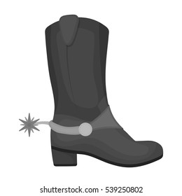 Cowboy's boots icon in monochrome style isolated on white background. USA country symbol stock vector illustration.