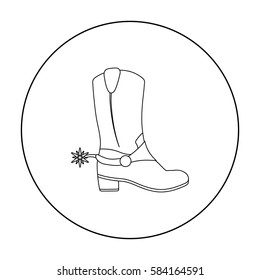 Cowboy's boots icon in outline style isolated on white background. USA country symbol stock vector illustration.